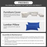 6 Pieces Patio Wicker Furniture Set Outdoor PE Rattan Conversation Couch Sectional Chair Sofa Set with Royal Blue Cushions Rattaner