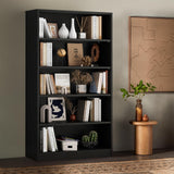 Soohow 5 Shelf Bookcase,60 Inch Wood Tall Bookshelves for Living Room,Black Soohow