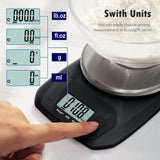 CAMRY Food Scale Portable Kitchen Scales Digital Weight Grams and Ounces Stainless Steel Panel for Baking Cooking Weight Loss, Accurate Bread Coffee Scale, 1g Increment Tare Function Small Size, Black CAMRY