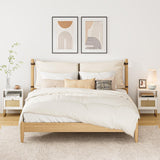 Apetaccat Rattan Nightstand, Boho Night Stand Farmhouse Wood Bedside Table with Storage and Open Shelf, End Side Accent Table for Bedroom,Living Room,White Apetaccat