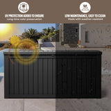 KFY Deck box,180 gallon indoor and outdoor storage box, Waterproof and sun-resistant resin material box, suitable for swimming pools, outdoor patios, garages（black） KFY