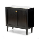 EYYTHUNG Black Storage Cabinet Set of 2, Modern Accent Cabinet with Faux Marble Top & Adjustable Shelves, Wooden Credenza, Console Table Entryway Cabinet EYYTHUNG