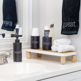 AuldHome Farmhouse Wooden Risers (Set of 2, Rectangular); Rustic Decorative Pedestal Stands for Display w/ Natural Mango Wood and Enamel Trim AuldHome Design