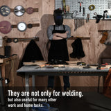 LeaSeek Leather Welding Apron,Heat & Flame-Resistant Heavy Duty Work Apron with 6 Pockets,Woodworking Shop Apron LeaSeek