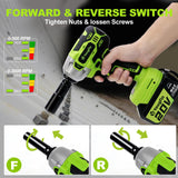 Yougfin Cordless Impact Wrench 1/2 inch for Lug Nuts, 20V Brushless Power Impact Gun Kit 400N.M, 4.0 Ah Battery Powered Impact Driver Heavy Duty, Electric Impact Wrench for Car Home Yougfin