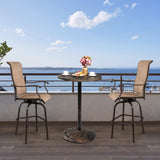 VINGLI 40" Outdoor Bar Table, High Top Table, Cast Aluminum Outdoor Pub Table 40-Inch Height, Round Bar Table Bistro Table for Patio, Cocktail, Bistro(28" Dia x 40 H) VINGLI
