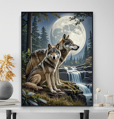 ACIOPPL Paint by Numbers for Adults Beginner Colorful Animal DIY Acrylic Painting Kits Animal Wolf Oil Painting by Number Kit Drawing Acrylic Paint Canvas Set for Home Wall Decor Colorful Wolves Generic
