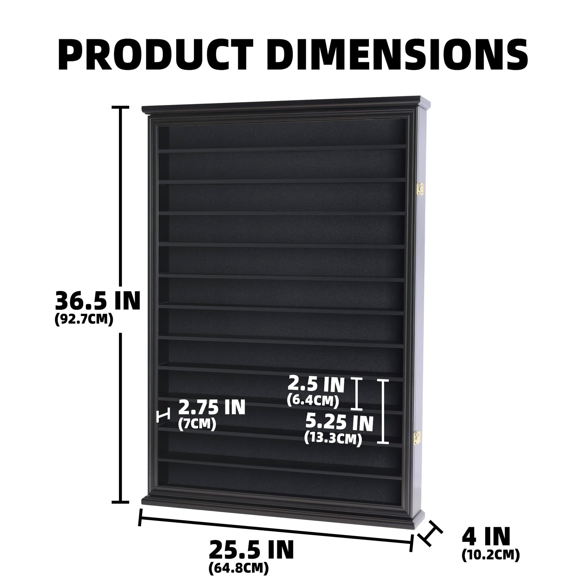 Large 144 Shot Glass Display Case Rack Solid Wood Cabinet Holder Wall Curio Cabinet Shadow Box for Action Figures Small Figurines - Lockable with UV - WoodArtSupply