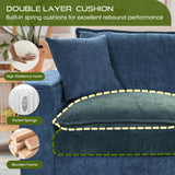 EYBCT 97" L Shaped Couch Corner Sofa, 5 Seater Oversized Cloud Couch with 2 Pillows Chenille Modular Sectional Sofa Armrests with Two Hidden Storage Space Sectional Couches for Living Room Dark Blue EYBCT