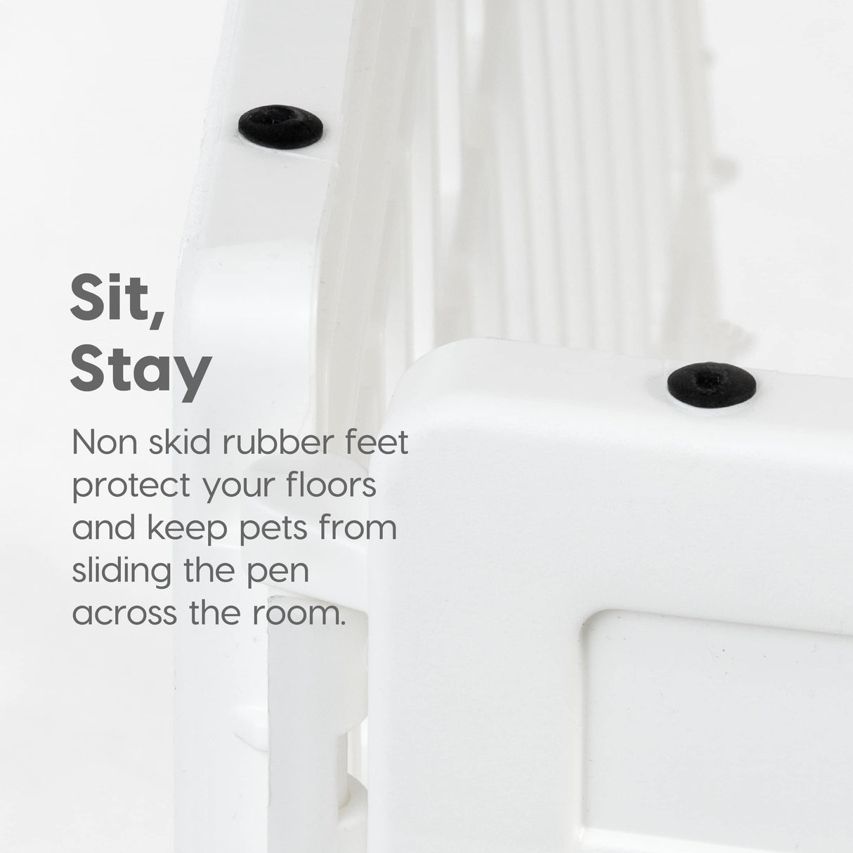 IRIS USA 24" 6-Panel Pet Playpen with Door, Dog Playpen For Puppy Small Dogs Keep Pets Secure Easy Assemble Easy Storing Customizable Non-Skid Rubber Feet, White IRIS