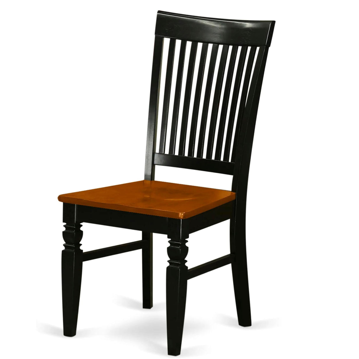 East West Furniture WEC-BCH-W Weston Dining Chairs - Slat Back Wooden Seat Chairs, Set of 2, Black & Cherry East West Furniture