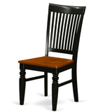 East West Furniture WEC-BCH-W Weston Dining Chairs - Slat Back Wooden Seat Chairs, Set of 2, Black & Cherry East West Furniture