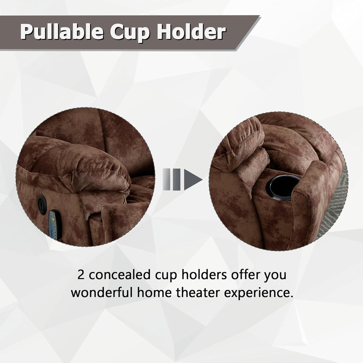 IOMOR Large Power Lift Recliner with Massage and Heat for Elderly, Electric Reclining Chair with USB Port, 2 Hidden Cup Holders, Side Pockets (1, Brown) IOMOR