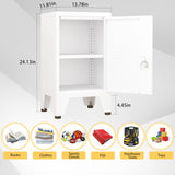 GAIOUS White Nightstand, Single Door Pantry Cabinet with Adjustable Shelf and Feet can be Used as Side Table, Stackable Small Storage Cabinet for Bedroom, Living Room, Office and Gym GAIOUS