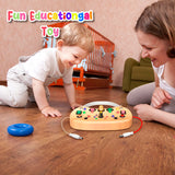 flycoost Montessori Toddler Busy Board Sensory Toys for Toddlers Wooden Autism Sensory Toy, Toddler Switch Board with 17 LED Lights for Kids 1-6 Year Olds to Develop Fine Motor Skills. flycoost