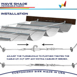 Windscreen4less 4' x 16' Retractable Sun Shade Canopy Cover Sliding Wave Shade Sail for Pergola Patio Deck Yard Gazebo Outdoor (Light Gray) Windscreen4less