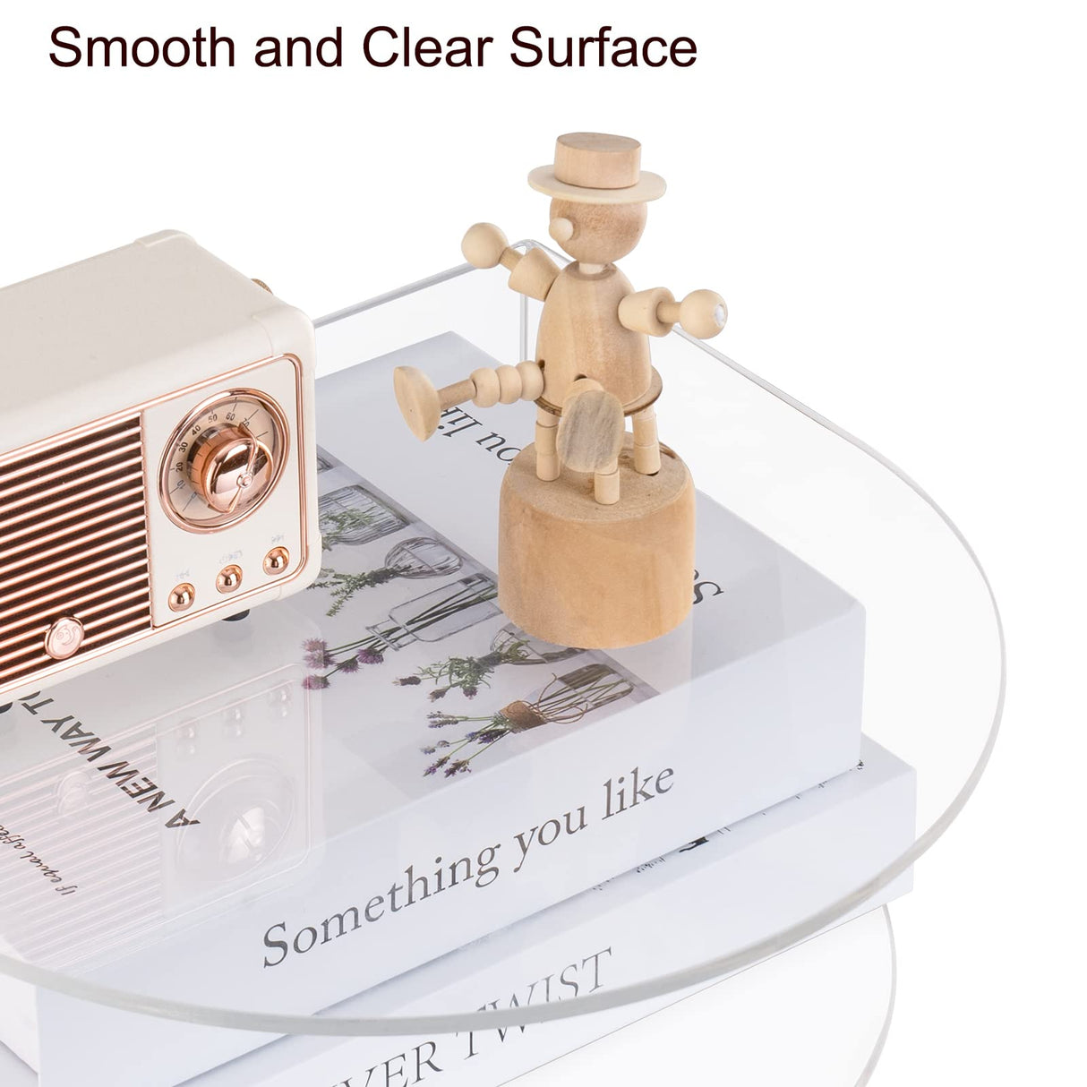 HMYHUM Acrylic Floating Nightstand Set of 2, Wall Mounted Bedside Table for Bedroom, Hanging, 8 lbs Load, 10.5" L x 10 "W x 4" H, Clear HMYHUM