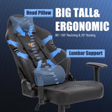 Big and Tall Gaming Chair 350lbs-Racing Style Computer Gamer Chair,Ergonomic Desk Office PC Chair with Wide Seat, Reclining Back, Adjustable Armrest for Adult Teens-Black/Grey COLAMY