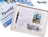 Figured'Art Paint by Numbers for Adults with Frame Feet in Water During Summer 16"x20" - Craft Art Painting DIY Kit Canvas Already Stretched on a Wooden Frame Figured'Art