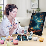 JOOZ Paint by Numbers Kit for Adults with Frame, Landscape Paint by Numbers for Adults, Moon Lake Paint by Number with Easel, DIY Acrylic Oil Painting Kit for Home Wall Decor 8 x 12 Inch JOOZ