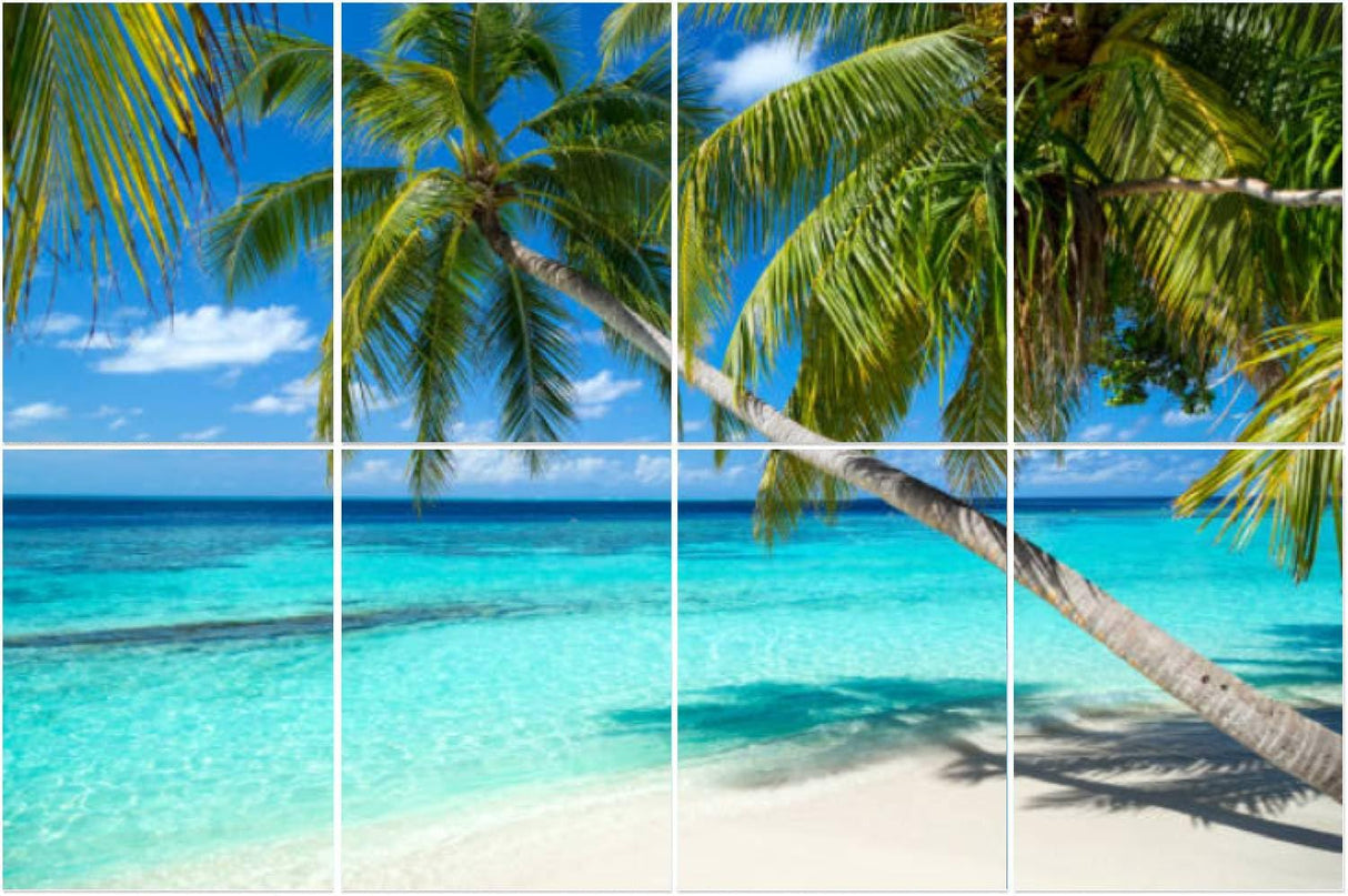 8 Pack Art Acoustic Panels Tropical beach Soundproof Wall Panels, 32"x48" Decorative Sound Absorbing Panels, Acoustic Treatment for Home, Office DSFAJWEFH