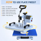 Slendor 5 in 1 Heat Press Machine 12x15 Inch T-Shirt Pressing Machine 360° Swing Away Sublimation Heat Press Digital Heat Transfer with 11OZ Tumbler Press, Multifunction Combo for Hat Cap Mug Plate Slendor
