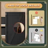 WLIVE Farmhouse 9 Drawer Dresser, 63" Wide Dresser Storage Organizer, Wood Dresser for Bedroom,TV Stand for 70 inch TV, Chest of Drawers for Living Room, Hallway, Ball Bearing Slide (Black) WLIVE