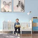 Costzon 2 in 1 Convertible Toddler Bed, Classic Wood Kids Bed w/2 Side Guardrails, Footboard for Extra Safety, Children Bed Frame Convert to Two Chairs/Sofa/Cribs, Gift for Boy Girl (White) Costzon