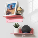 OAPRIRE Pink Acrylic Floating Shelves Set of 2 - Easily Expand Wall Space - Small Wall Shelf with Strong Adhesive for Bedroom, Kids' Room, Bathroom, etc OAPRIRE