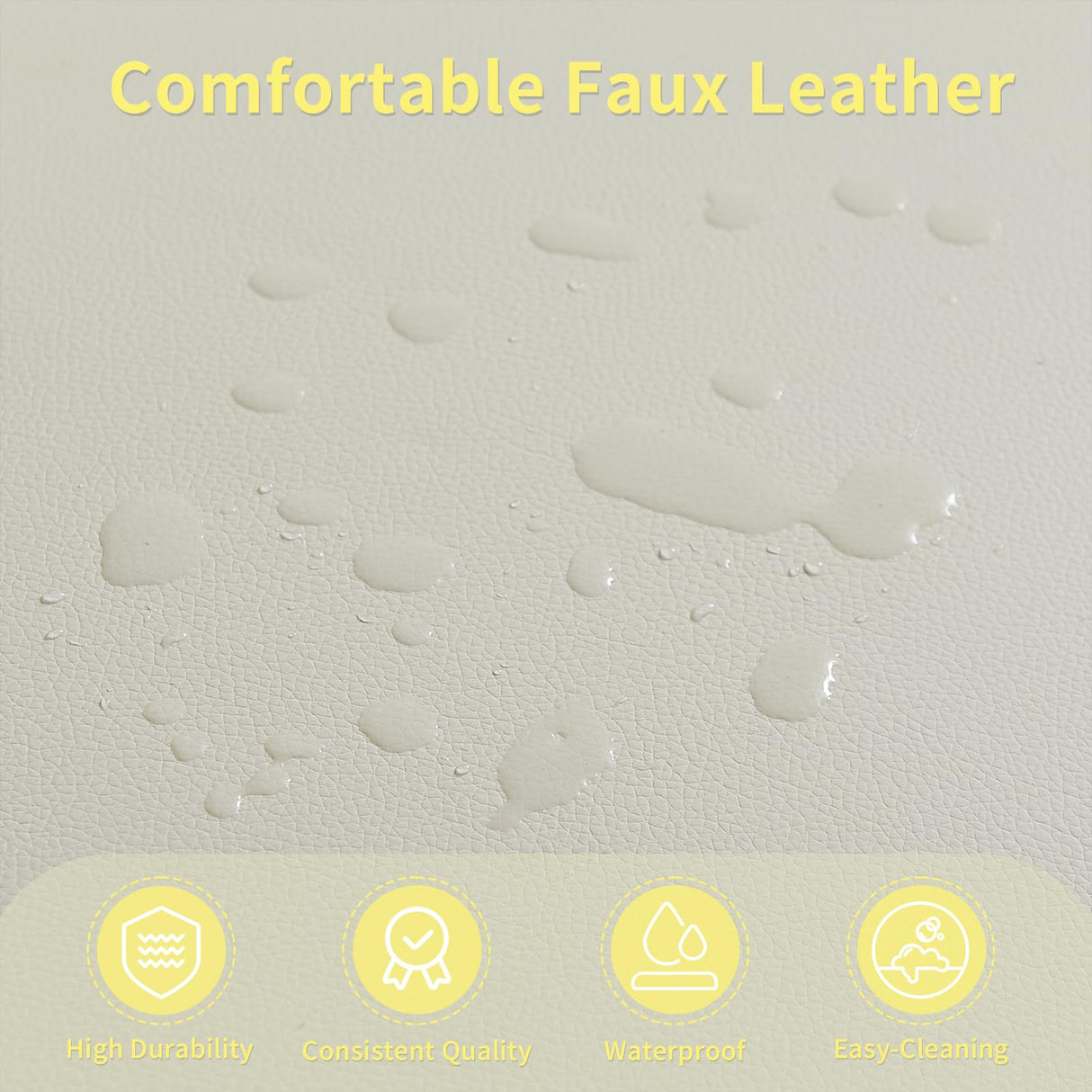 Brelice 48" Faux Leather Loveseat Sofa, Modern Small Couch for Small Space with 2 Pillows, 2 Seater futon Couch for Living Room, Bedroom, Office, Apartment (Beige) Brelice