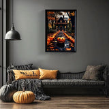 Halloween Paint by Numbers for Adult, Pumpkin Paint by Numbers Kit for Adults Beginners, DIY Landscape Acrylic Painting on Canvas for Home Wall Art Decor 16x20inch Mandun