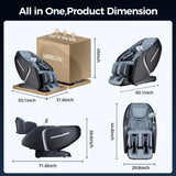 BOSSCARE 2025 4D Massage Chair Full Body Zero Gravity Shiatsu Messager Chair-SL Track AI APP Body Scanning Heating Back Foot Recliner-Massaging Chairs for Office Home BOSSCARE