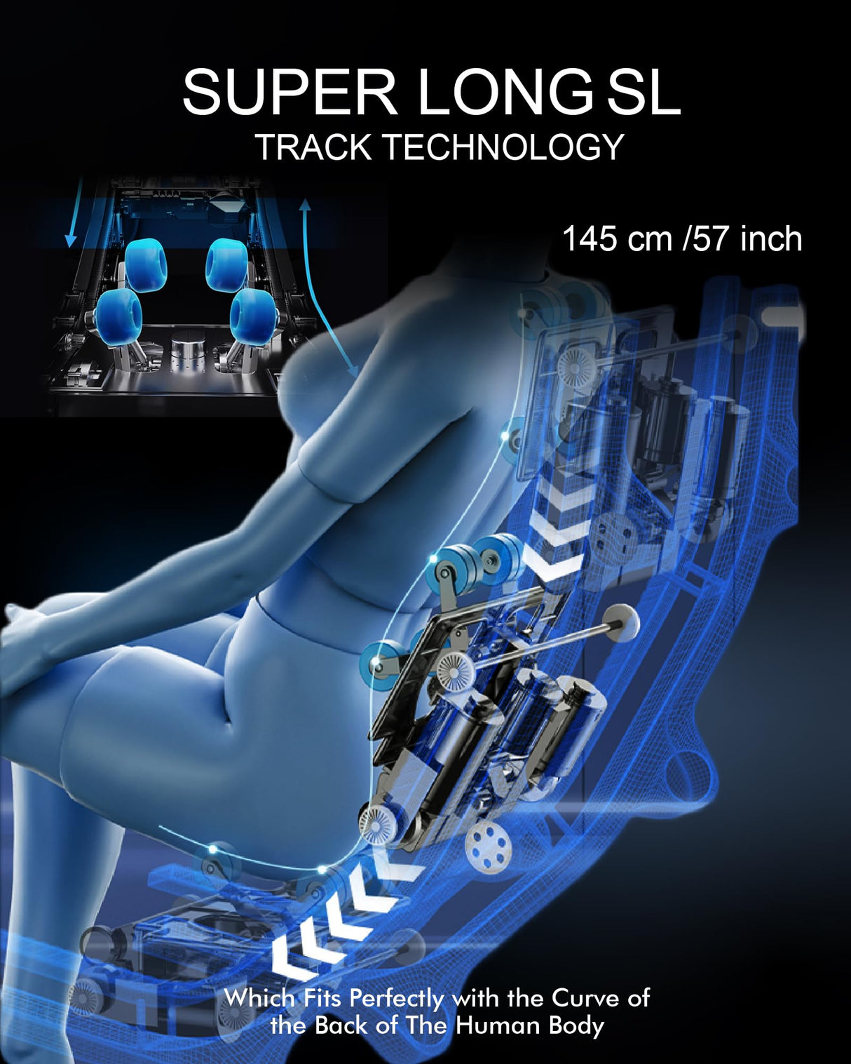 MeitFith Upgrade 4D Massage Chair Zero Gravity | Massage Chair Full Body and Recliner AI Voice Control Auto Legrest Calf & Foot Rollers Heated | Program Customization Black MeitFith