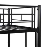 Yehha Metal Bunk Beds for Kids & Youths, Twin Over Twin Bunk Bedframe with 2 Ladders and Full-Length Guardrail, No Box Spring Needed, Noise Free, Convertible 2 Beds, Young Black Yehha
