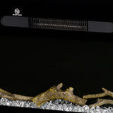 HOMCOM 60" Electric Fireplace Recessed and Wall Mounted with Remote Control, 1500W Fireplace Heater with 8H Timer, Adjustable Flame Color and Brightness, Log and Crystal HOMCOM