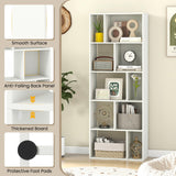 Giantex 5-Tier Geometric Bookshelf, 63" Modern Tall Bookcase, 10-Cube Storage Organizer, Freestanding Open Storage Shelving Unit, Display Rack Cabinet for Living Room, Study, Home Office, White (1) Giantex