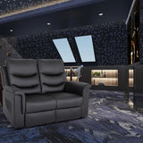 RIHEREFY RV Loveseat Recliner, Double Recliner with Adjustable Footrest/Cup Holder/Side Pocket, RV Wall Hugger Reclining Loveseat, 2-Seater Reclining Sofa Couch for Living Room & Home Theater RIHEREFY