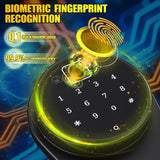 TXTDPL Gun Safe,with Alarm System and Biometric Gun Cabinet,Quick Access Shotgun Rifle Gun Safe,with 2 Pistol Pouches,Silent Mode,Adjustable Gun Rack,No Assembly,11" D x 11.8" W x 52" H,Black TXTDPL