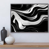 PUAGEMTI Diamond Art Kit for Adults, Abstract Black White Swirls Diamond Painting for Adults Beginners, DIY 5D Diamond Art Painting Kits Craft for Home Wall Decor 12x16 Inch Frameless PUAGEMTI