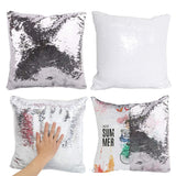 H-E 10PCS Mixed Color Sublimation Reversible Sequin Pillow Case Cover Blanks Square Mermaid Throw Pillowcase Covers Sofa Cushion Cover Case 15.75"x15.75" H-E