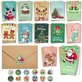FALIMITLESS Christmas Cards Set – Cute Holiday Greeting Cards with Envelopes & Stickers – Funny Designs for Kids, Friends, Family – 12 Pack (Christmas Color) FALIMITLESS