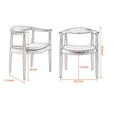 Forsho Kennedy Armchair Upholstered Dining Chair, Presidential Mid-Century Modern Accent Chair in Walnut Forsho