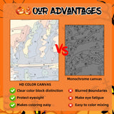 Reivworl Halloween Paint by Numbers Kit for Adults Beginners, Ghost Paint by Numbers, Adult Paint by Number Kits for Gifts and Home Wall Decor 16x20Inch Reivworl