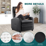 SMUG Recliner Chair for Living Room, Leather Home Theater Seating with Lumbar Support with Adjustable Backrest and Footrest, Modern Living Room Furniture with Padded Seat Backrest, Black SMUG
