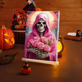 HeeBenor Skeleton Paint by Numbers Kit for Adults with Frame, Rose Skull Paint by Number with Easel, DIY Easy Adult Paint by Number Kits on Canvas Framed 8x12 Inch for Home Wall Decor HeeBenor