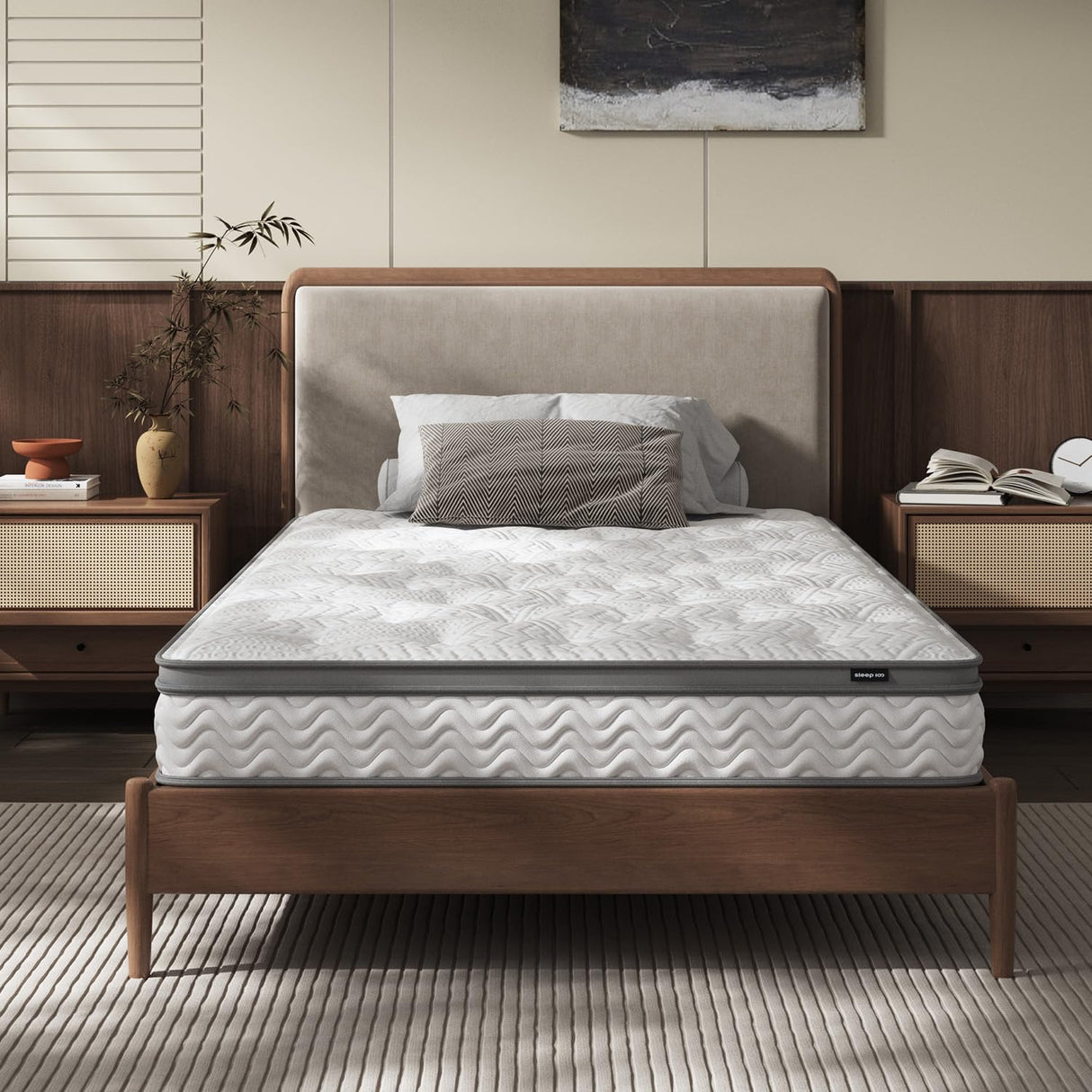 SLEEP100 6 Inch Twin Mattress, Foam & Bonnell Springs Hybrid Mattresses, Fiberglass Free - No Odor - 365 Night Trial SLEEP100