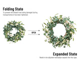 Pinkpum 20'' Eucalyptus Wreath for Front Door, Porch, Window - Green Decor for Home, Farmhouse - Spring, Summer, Fall, All Seasons Pinkpum