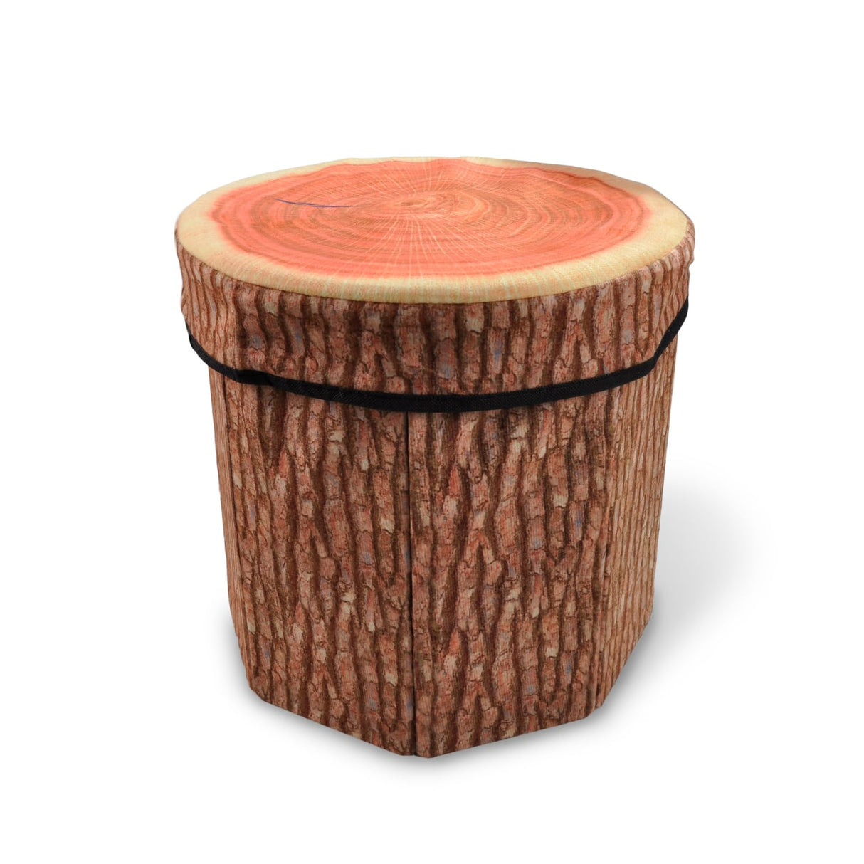 CHEFAN Fruit Storage Stool, Cute Folding Toy Box, Wood Stump Organizer for Cloth and Kids CHEFAN