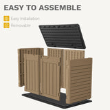 DWVO Outdoor Weather-Resistant Horizontal Storage Shed, 35 Cu Ft Capacity, Lockable and Waterproof, Suitable for Storing Garden Tools, Brown DWVO