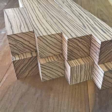 Zebrawood Wood Turning Blanks 1pc - 1-1/2" x 1-1/2" x 12" Cherokee Wood Products